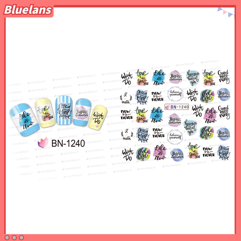 (In Stock) Kacamata Hitam Lensa Warna Warni ♡Stiker Kuku Motif Tulisan Tahan Lama Untuk Festival