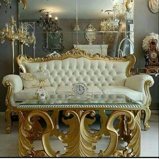Sofa romawi + meja ukit jati