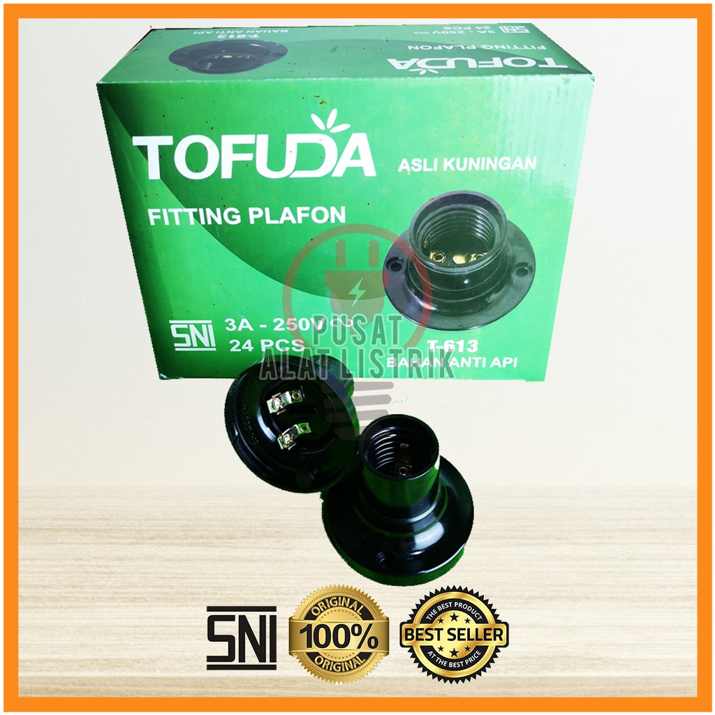 FITING PLAFON BULAT HITAM FITTING PLAFON BULAT HITAM BAHAN ANTI API TOFUDA