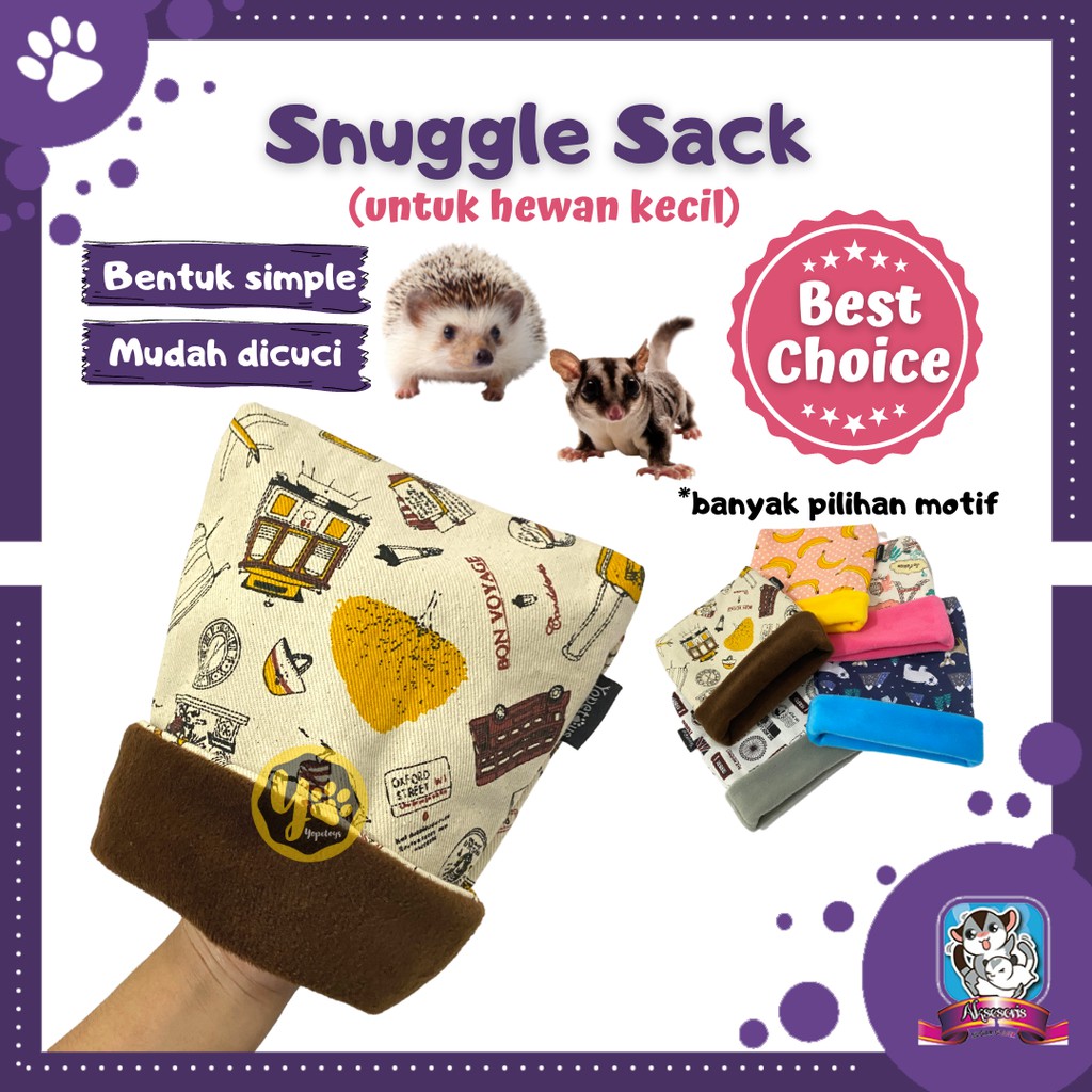 Yopetoys Snuggle Sack Landak Mini Snuggle Pouch Sugar Glider Aksesoris Sugar Glider Pouch Hamster