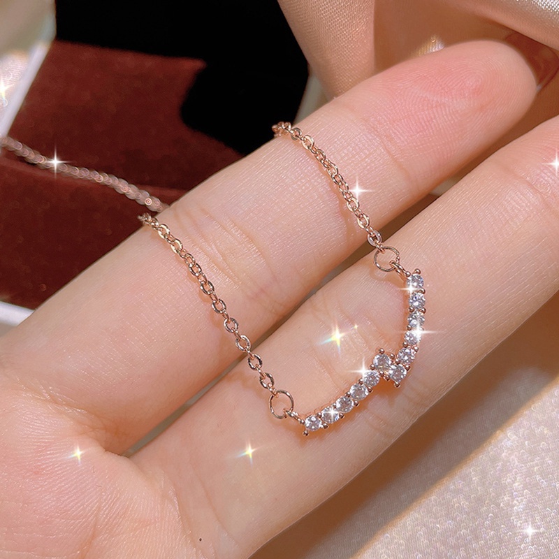 Kalung Cubic Zirconia Bling Gaya Modern Untuk Wanita