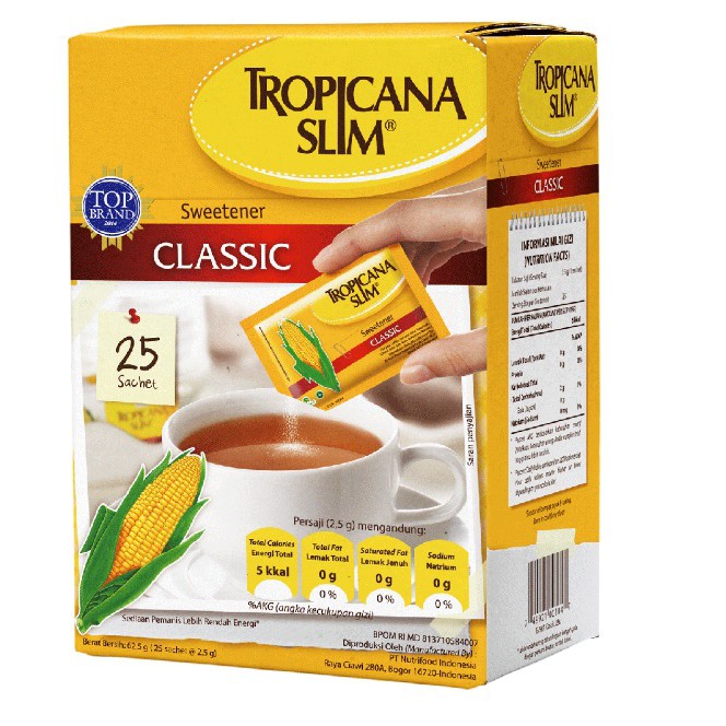 

Gula Rendah Kalori | Tropicana SLim Sweetener Classic 25 Sachet