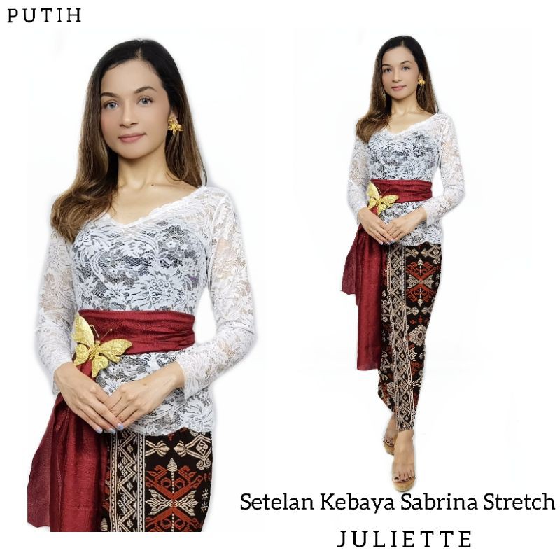 Setelan Kebaya Bali Lengan Panjang Sabrina Stretch Juliette