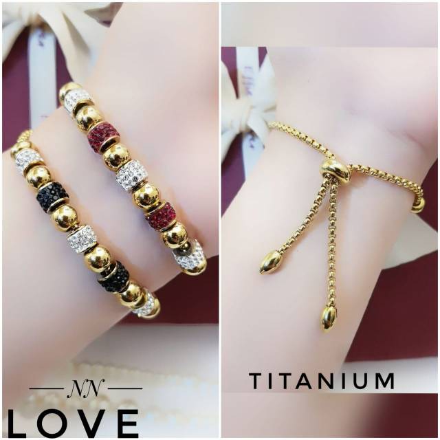 Titanium gelang dan cincin 1419h