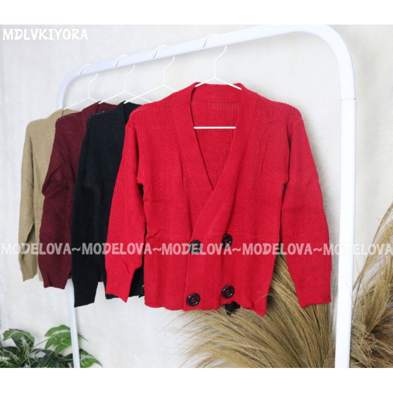 MDLV ~ BG KIYORA BUTTON BELT RAJUT ( FREE BELT )/BAJU RAJUT / ATASAN LENGAN PANJANG / FASHION WANITA