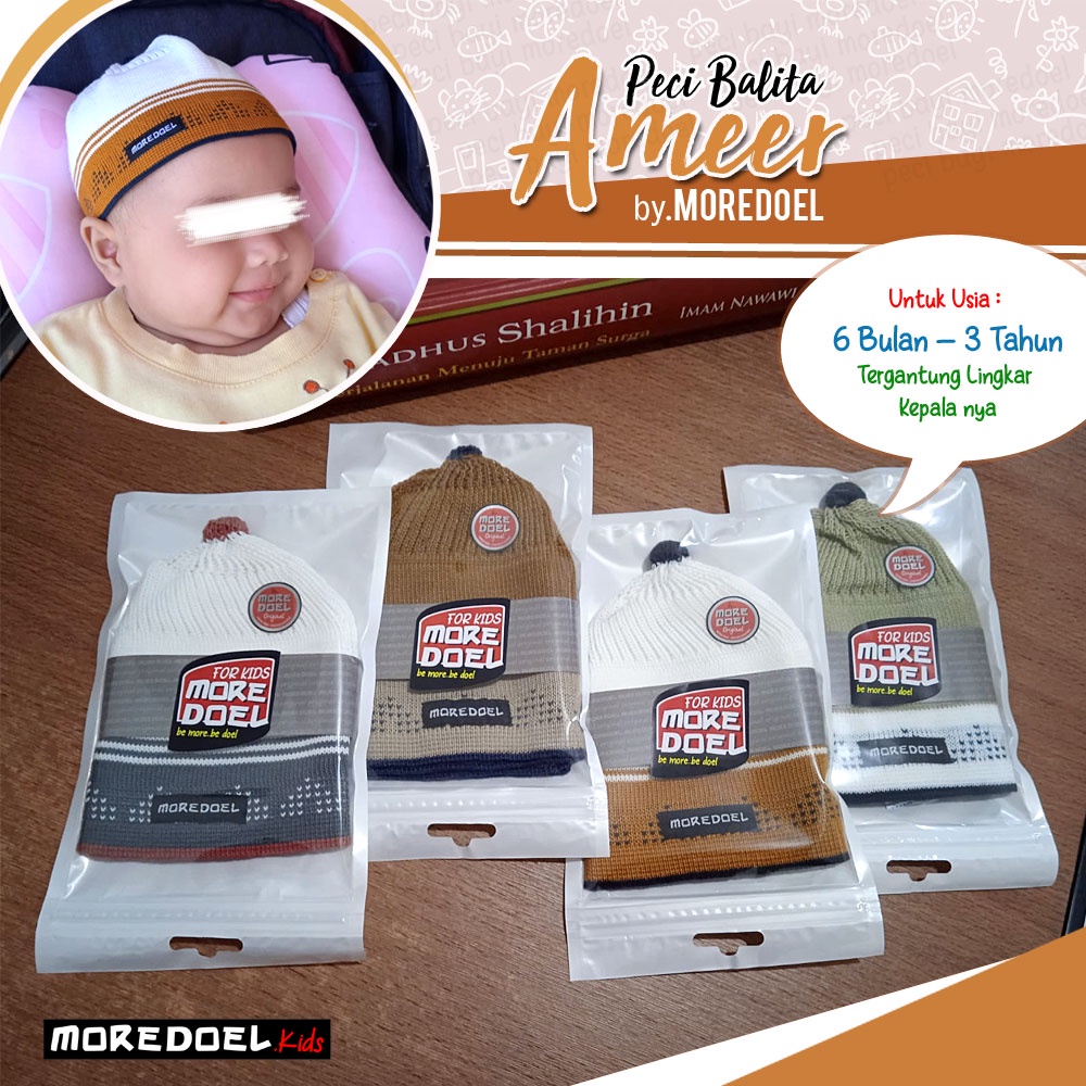 Peci Bayi Peci Anak Balita Ameer By Moredoel Lucu dan Elastis