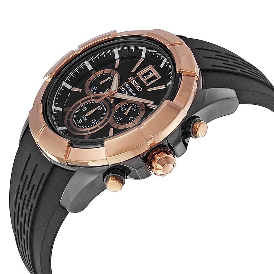 Seiko Lord SPC106P1 Chronograph Rose Gold Bezel  | Jam Tangan Pria SPC106