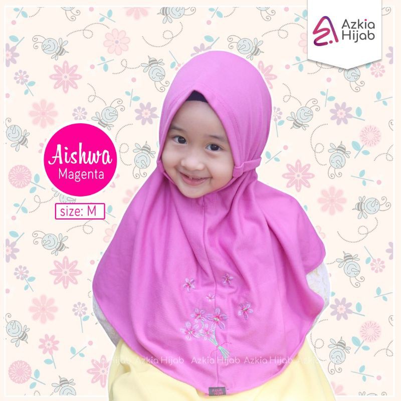 Aishwa || size SS (size 1) jilbab anak / bayi || usia 0 bulan - 6 bulan new azkia hijab-Magenta