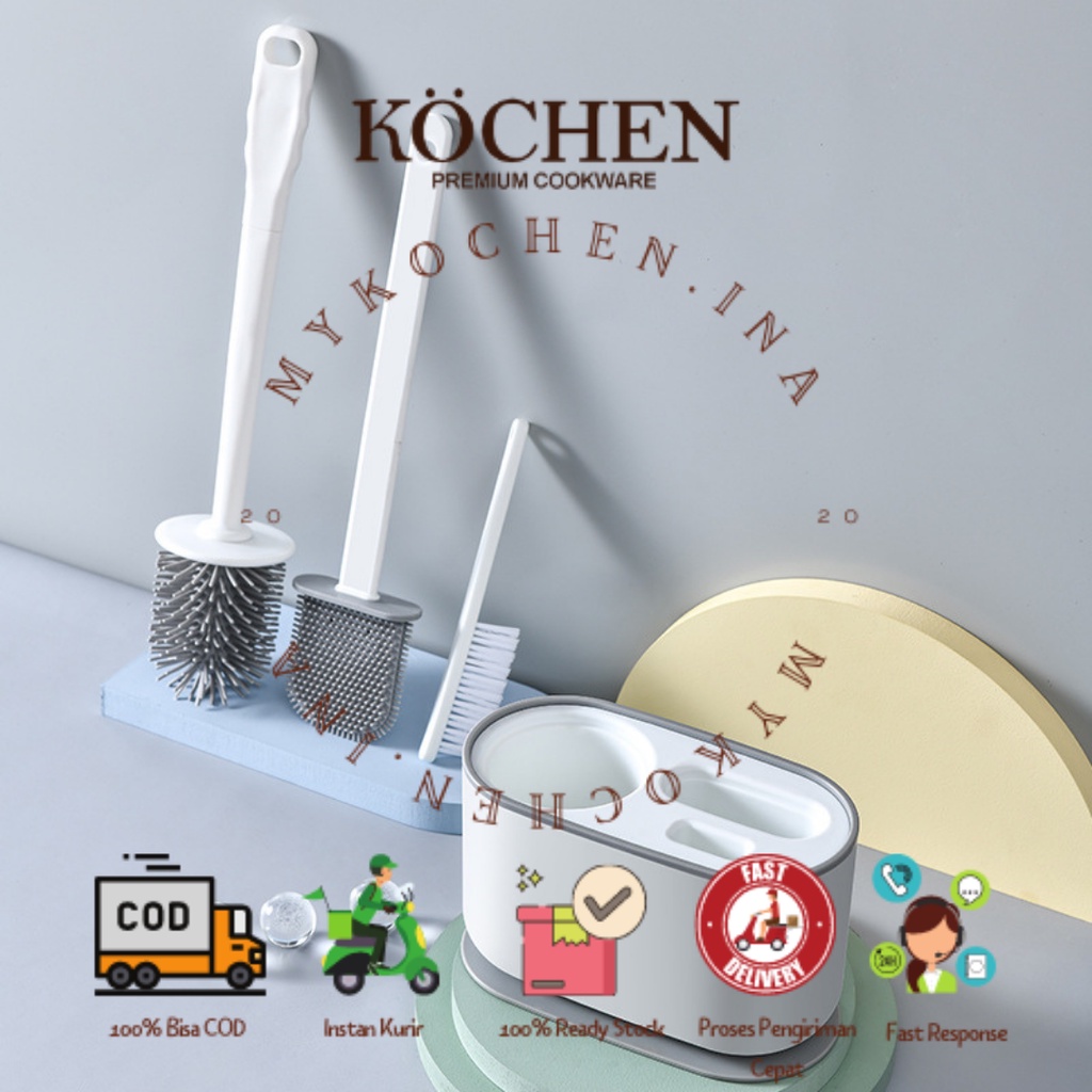 SIKAT PEMBERSIH KLOSET WC TOILET SILIKON JONGKOK DUDUK GAGANG PANJANG FLEKSIBEL 3in1 Alat Pembersih Kamar Mandi Praktis By Mykochen.ina