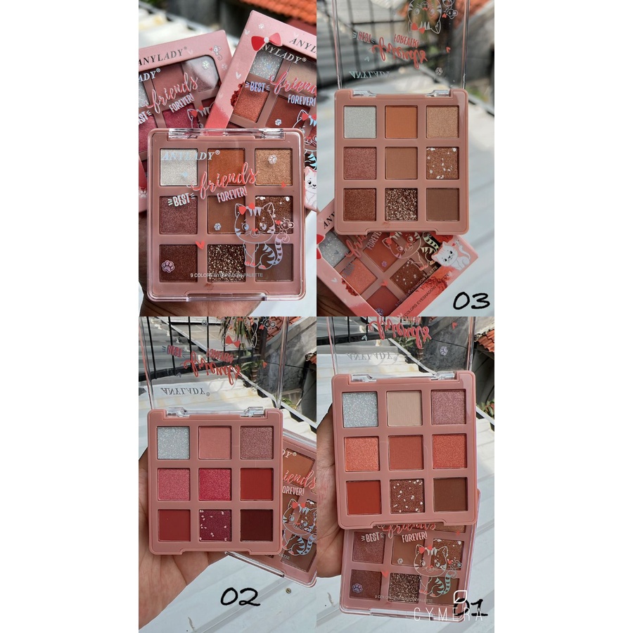 COD - ANYLADY Best Friends Forever 9 Color Eyeshadow Palette 925