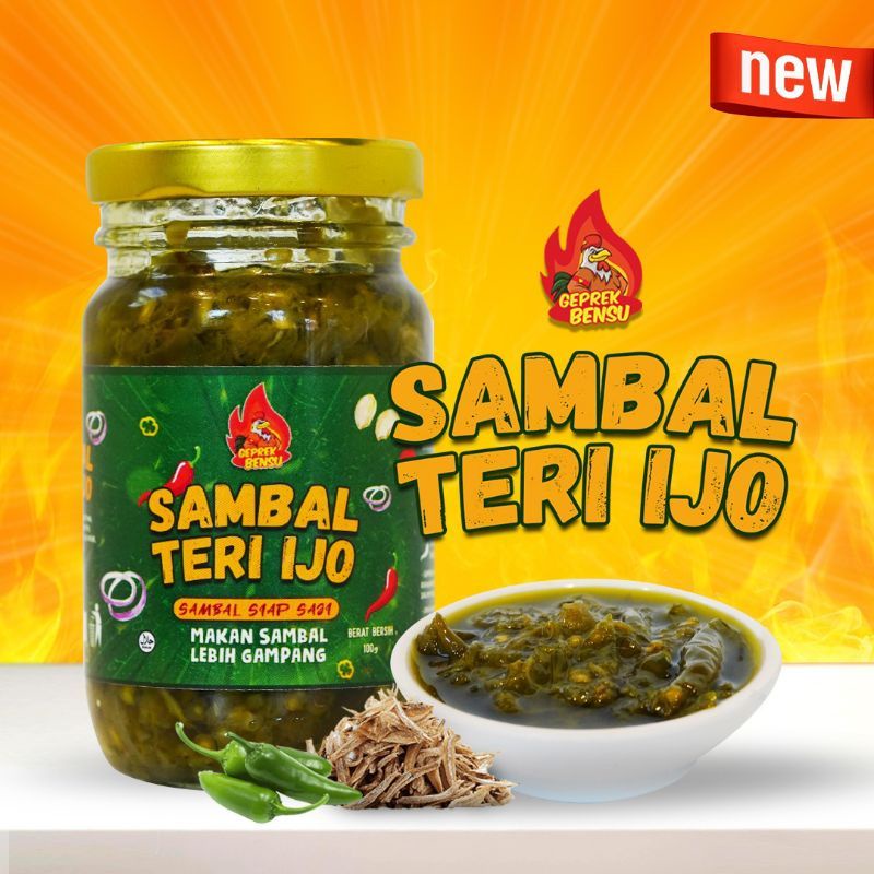 READY SIAP KIRIM SAMBAL TERI IJO GEPREK BENSU - Sambal Geprek Bensu