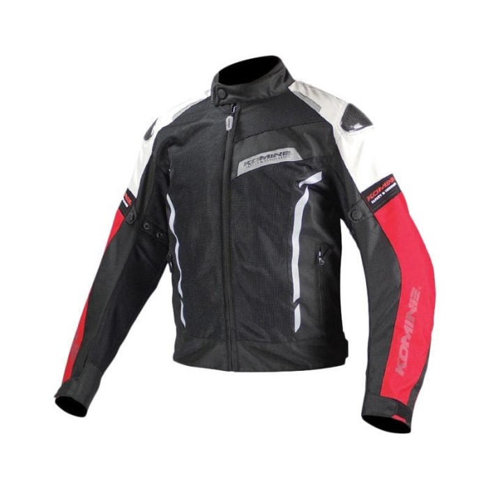 KOMINE JK-103 Carbon Protect Mesh Jaket Touring Pria Ori-Black Red