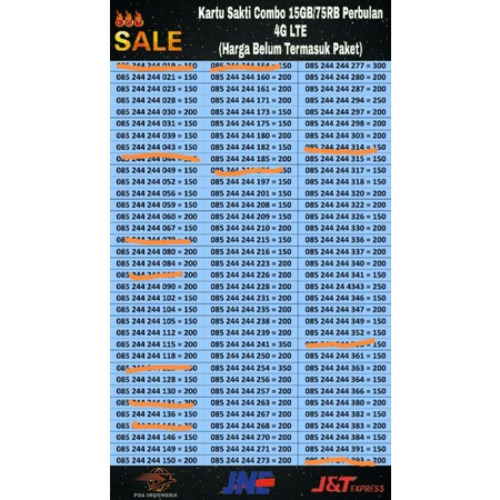 NOMOR SAKTI 244 244 XXX RAPI TELKOMSEL COMBO 15GB