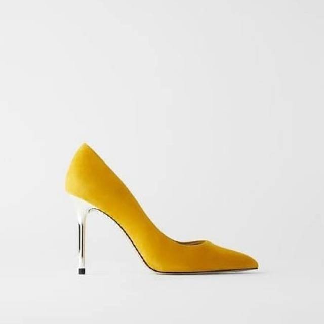 Sepatu Wanita ZR-151 Metallic Leather High Heeled Pumps