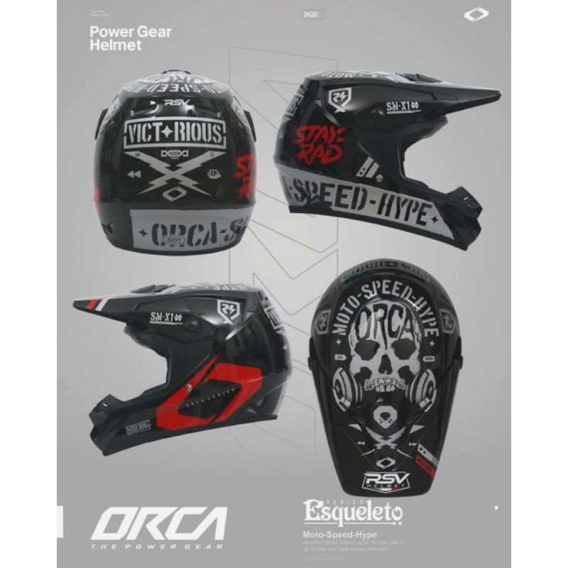 Helm ORCA ESQUELETO ORIGINAL dan Styles - Hitam