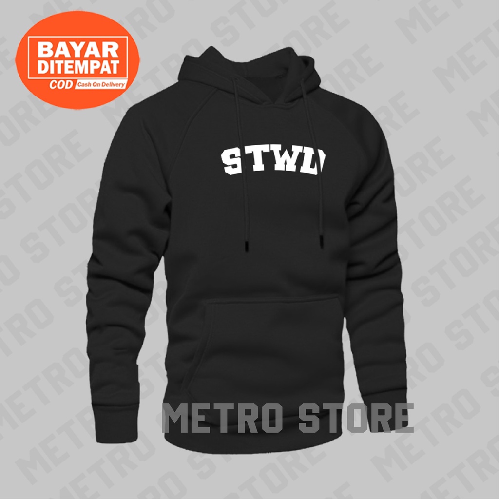 Hoodie STWD White Print Premium | Jaket Sweater Distro Pria Wanita Keren Terbaru