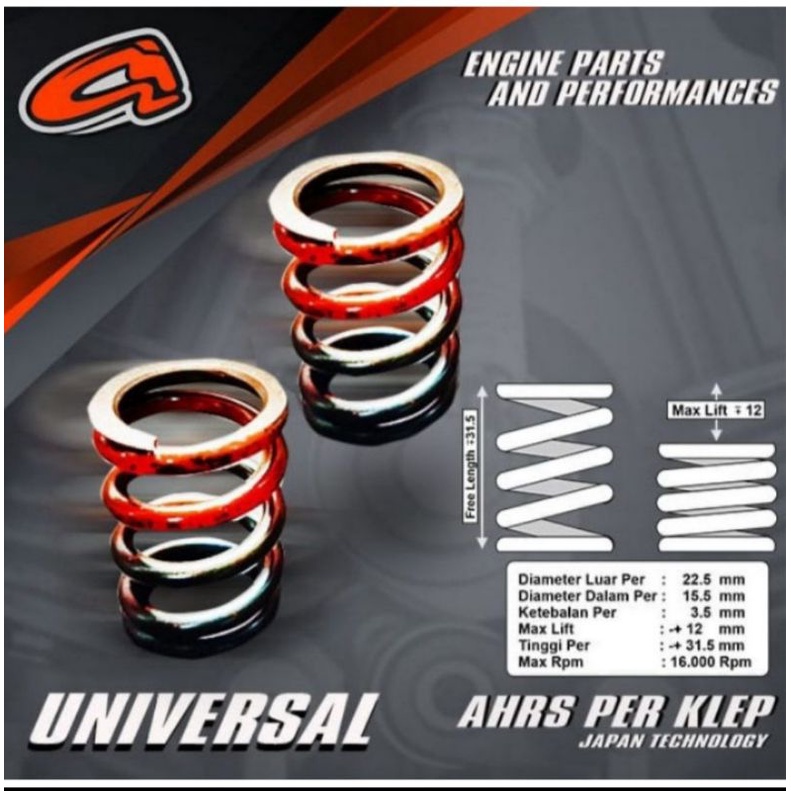 RACING VALVE PIR PER SPRING KLEP KELEP BEBEK MATIC JEPANG JAPAN AHRS ORI UK 32MM 32 MM UMA UNIVERSAL MOTOR JUPITER Z VEGA MIO BEAT VARIO DLL 32MM 32 MM PANJANG REAL 31.5MM 31.5 MM ORIGINAL SAMURAI UMA AHRS SMS R2 ASLI