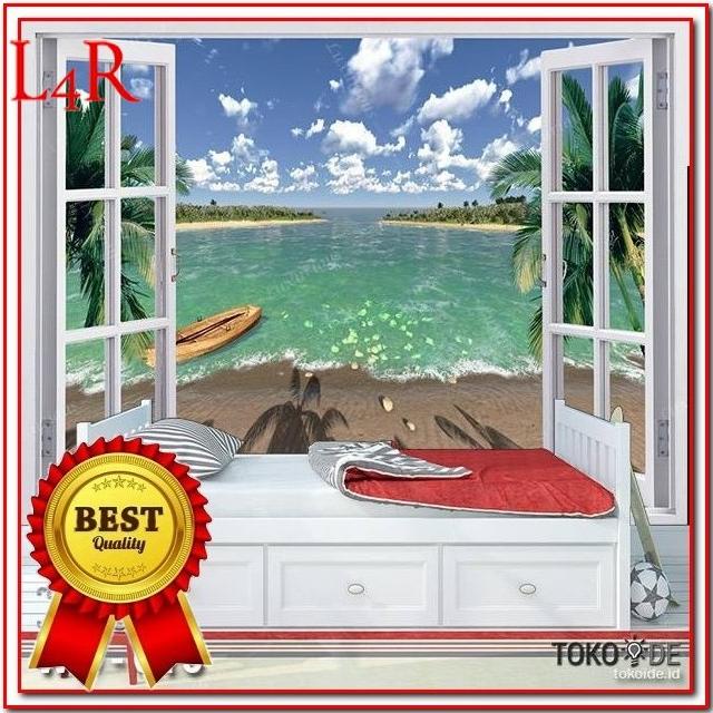 3D WALLPAPER CUSTOM WALLPAPER DINDING PEMANDANGAN ALAM LUAR JENDELA (B