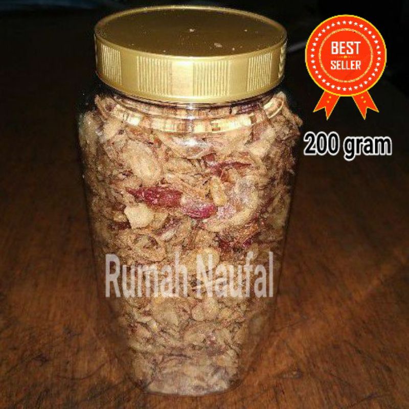 Bawang merah goreng / brambang goreng kemas toples / bawang goreng 200 gr