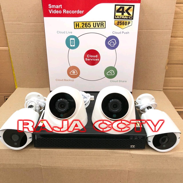 Paket CCTV Excellent UHD Lens 8MP 2560H HDD 500GB 4 Channel Komplit Tinggal Pasang