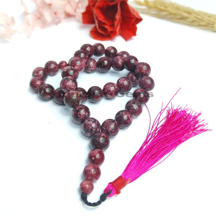 TASBIH BATU GIOK RED RUBI TANZNIA LIKE RED BORNEO DIM 10MM ISI 33 BUTIR AKSESORIES PERLENGKAPAN IBADAH SHOLAT DZIKIR FASHION MUSLIM