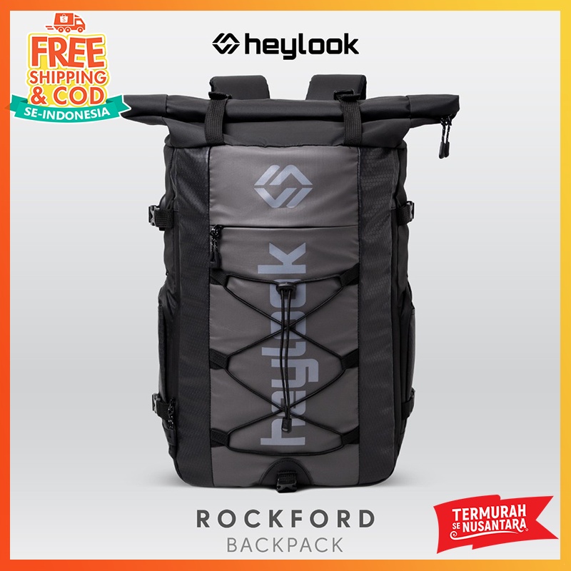 TAS RANSEL PRIA WATERPROOF BACKPACK ROCKFORD TAS OUTDOOR TAS PUNGGUNG ANTI AIR ANTI SOBEK HE KGY