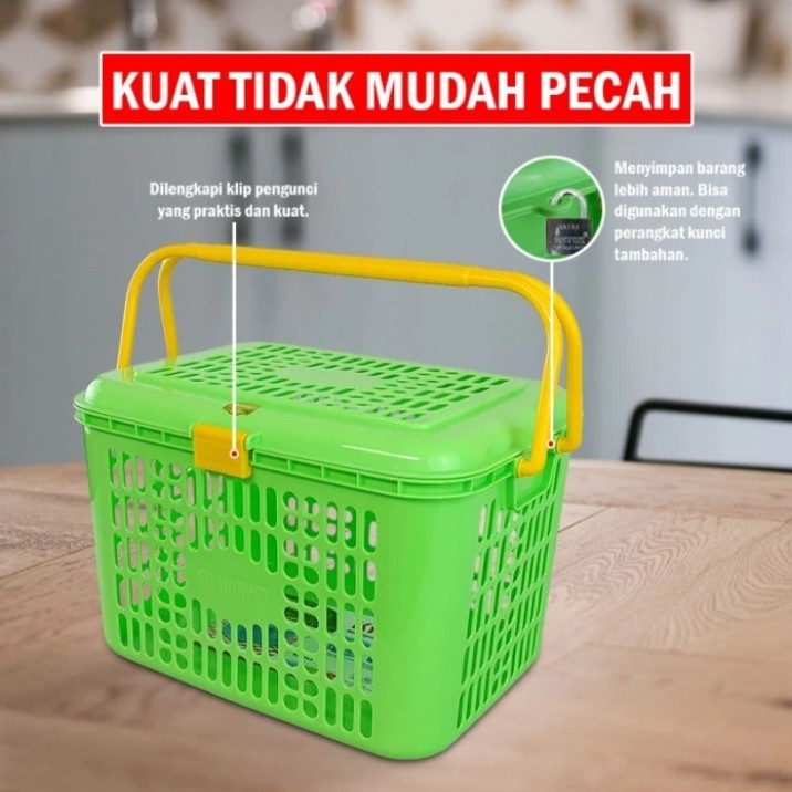 Keranjang Pasar Shinpo 343 Plastik Box Container Keranjang Belanja Kandang Kucing Hewan Malvin Rio Large