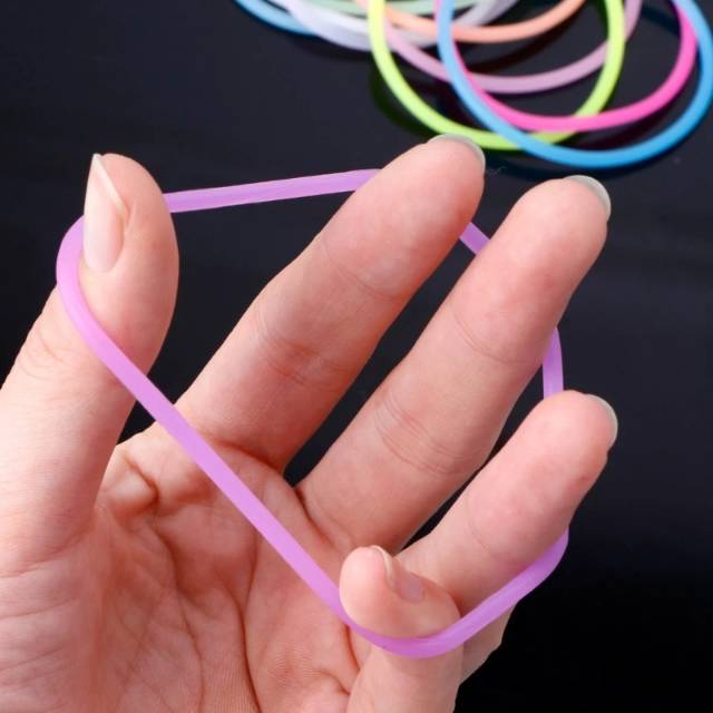 Gelang Tangan Karet Unik Glow in the Dark Gelang Bercahaya isi 5pcs Random-4