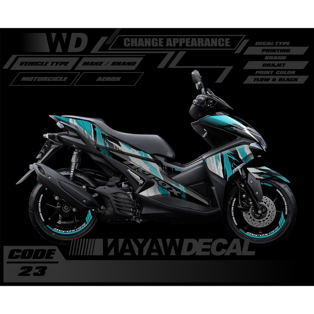 decal aerox sticker motor stripig aerox