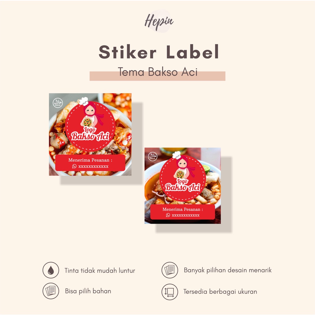 

Stiker Label Usaha Produk BAKSO ACI - Stiker Label Kemasan - Stiker Label Makanan