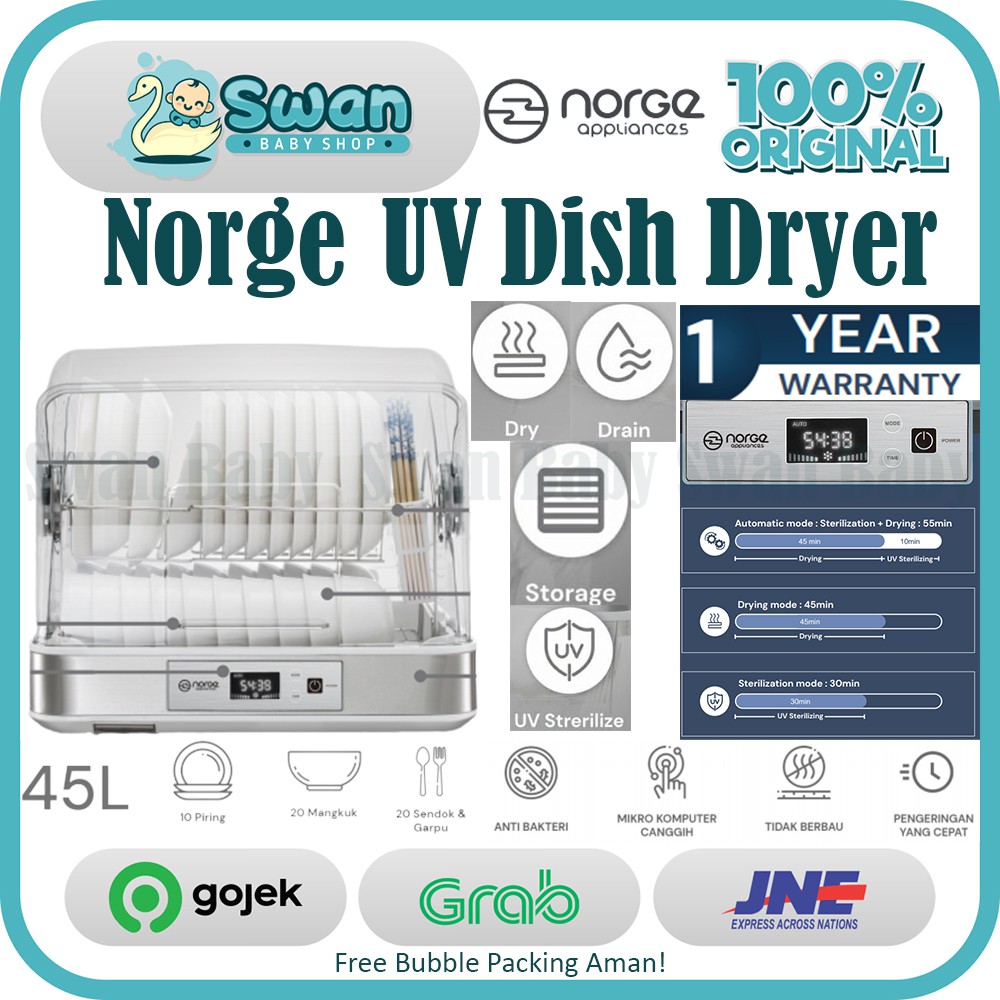 Norge 4 in 1 Table-top UV Dish Dryer  / Sterilizer Alat Makan