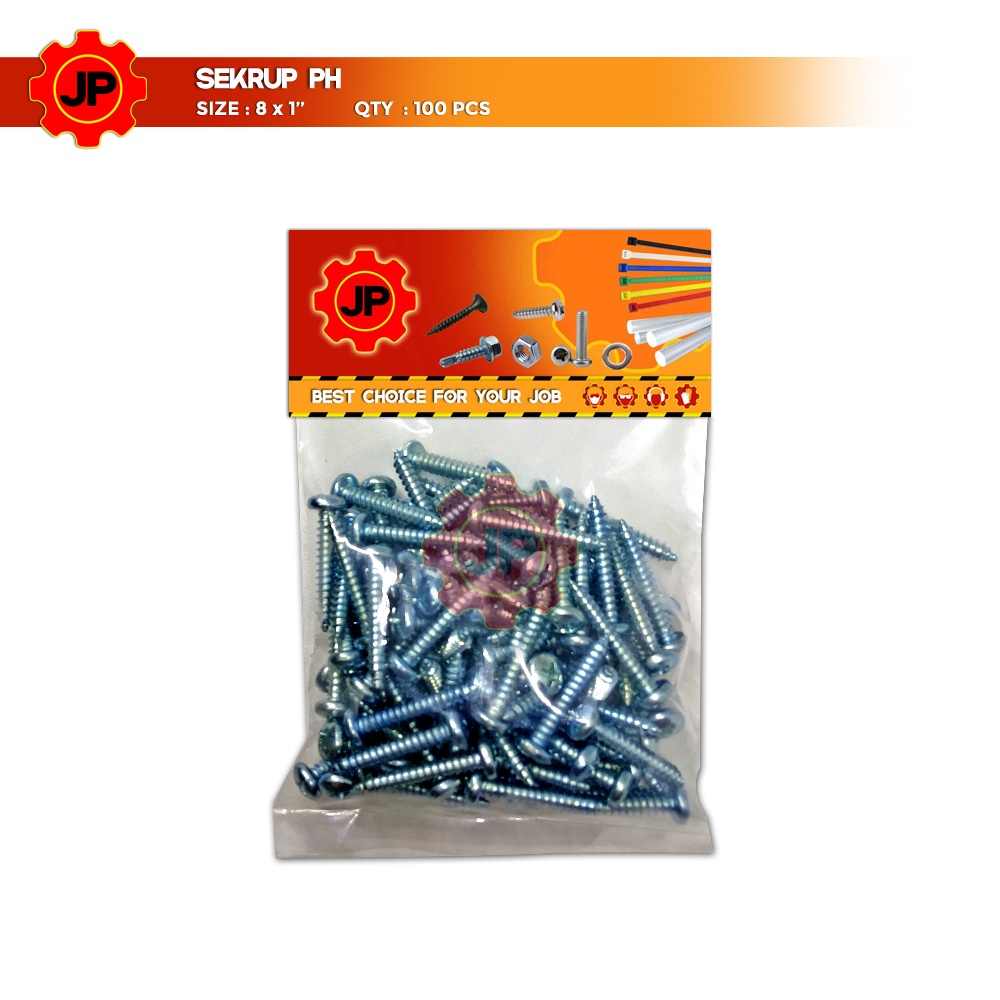 SEKRUP PH 8 x 1 - SKRUP PH 8x1 BAUT TAPPING ISI 100 PCS