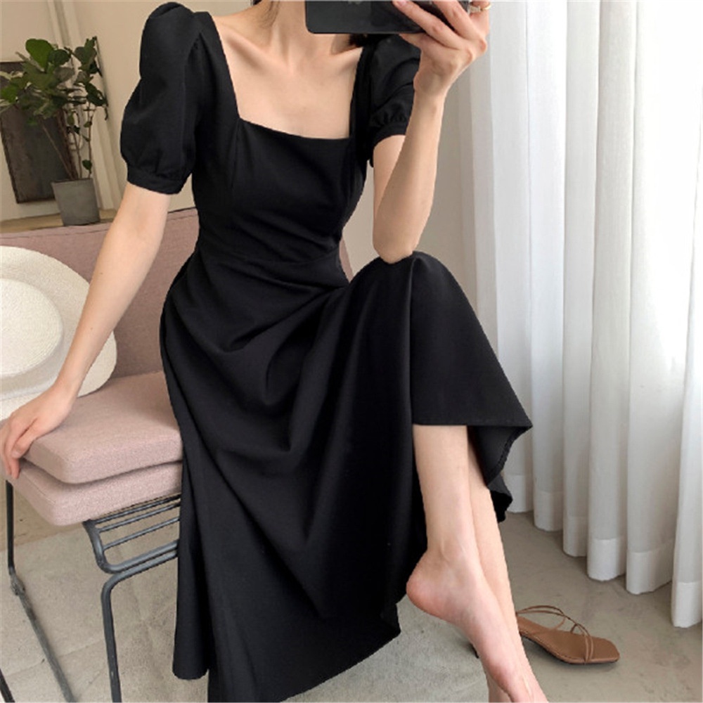 [COD] LB - Black dress polos / Midi dress fashion polos / Dress fashion import polos / D102