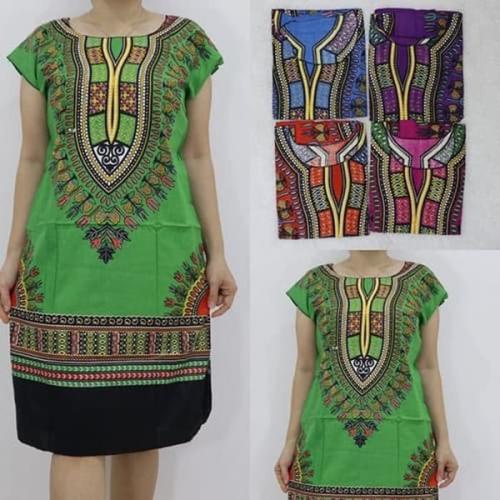 Monica - daster Model Jeans Denim gantung - kain Santung Premium