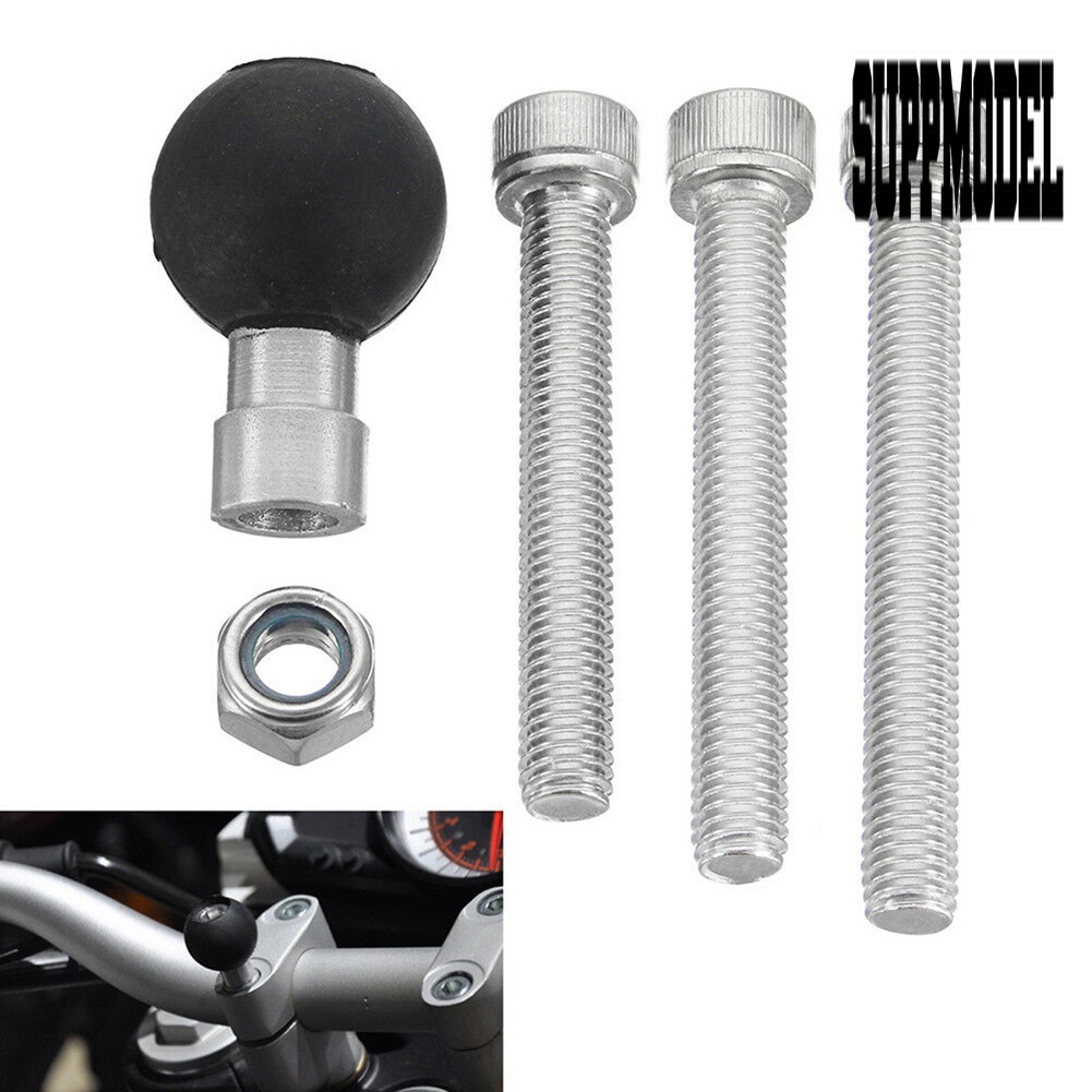 &lt; Car Holder &gt; Klem Bola Mount Stang Motor / Skuter Dengan Sekrup M8