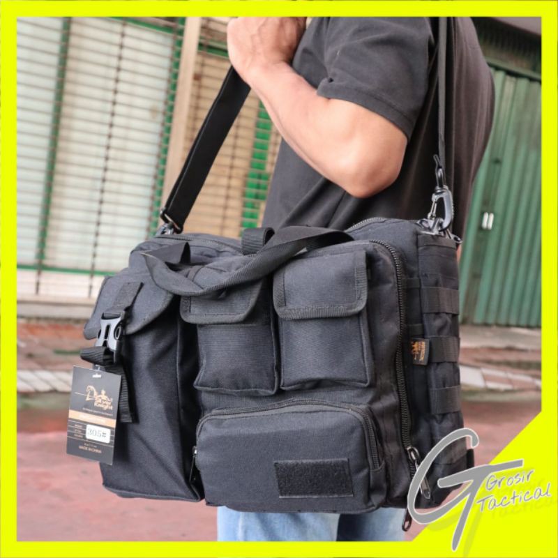 TAS SELEMPANG IMPORT MERK SILVER KNIGHT ORIGINAL/WARNA HITAM /TAS LEPTOP 305 IMPORT