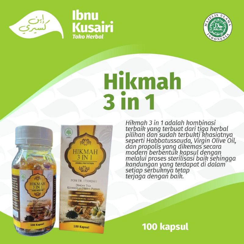 

HIKMAH 3 IN 1 Habbatussauda 100 Kapsul