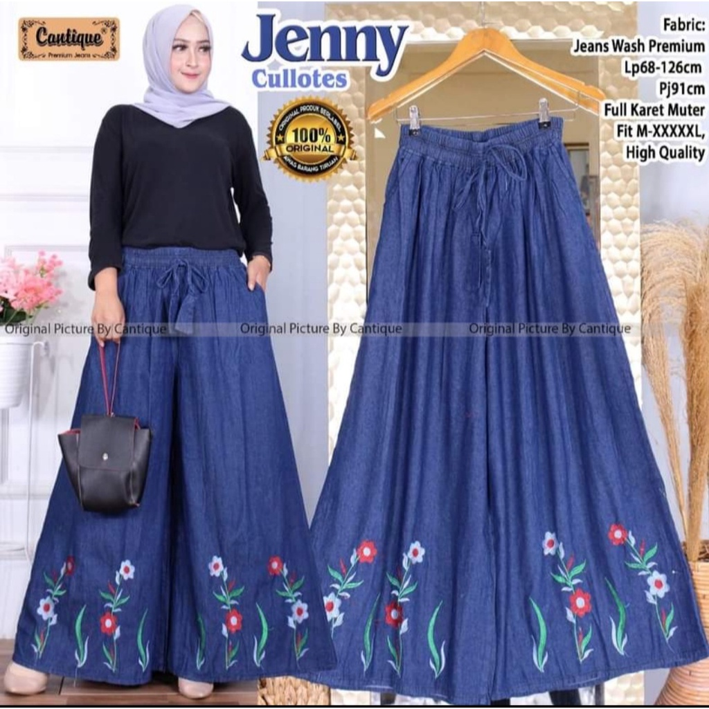 Kulot Jeans Dewasa Bunga melati jumbo