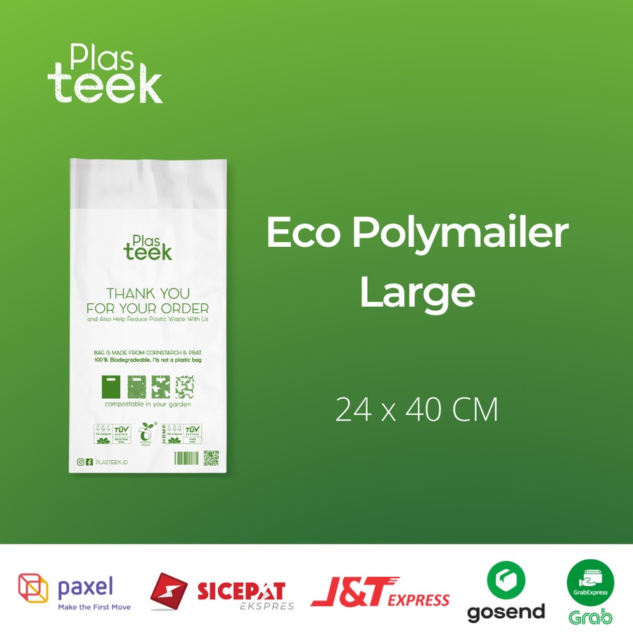 

High Quality Polymailer Ramah Lingkungan uk. 24x40 cm Plastik Organik