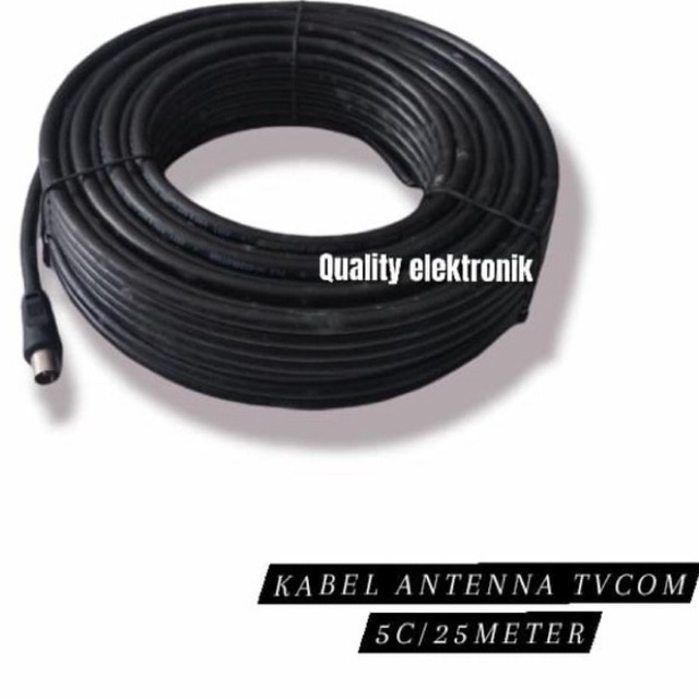 KABEL TV ANTENA COAXIAL 5C 18 METER 25 METER plus connector F TV COM