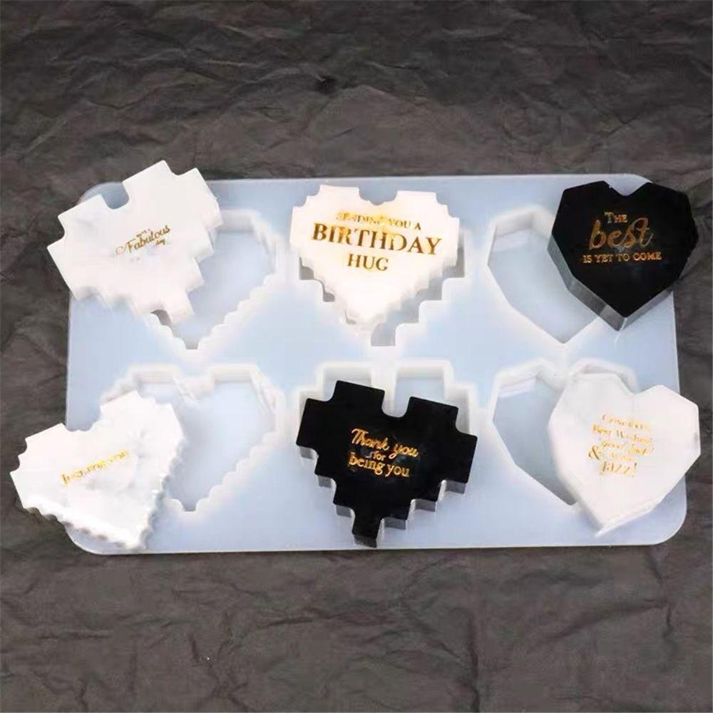 R-flower Heart Epoxy Cetakan Liontin Batu Akik Membuat Alat Silikon DIY Art Casting Molds