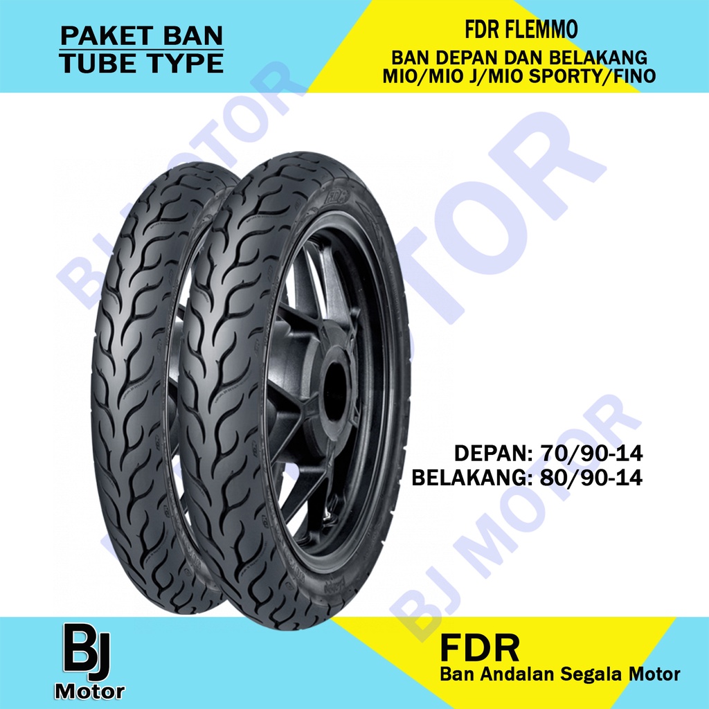 PAKET BAN DEPAN BELAKANG MATIC MIO BEAT FINO 70/90 80/90 14 FDR FLEMMO