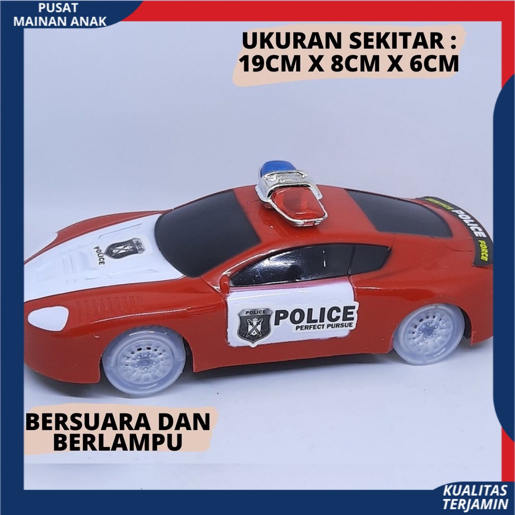 PROMO Mobil Polisi Ban Nyala Musik Lampu Jalan Baterai Police Car Mainan Anak Mobilan Polisi MURAH