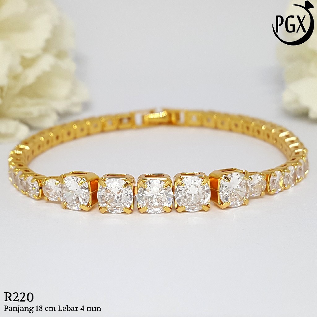 PGX Gelang Tangan Xuping Wanita Perhiasan Lapis Emas Aksesoris Fashion Premium - R254