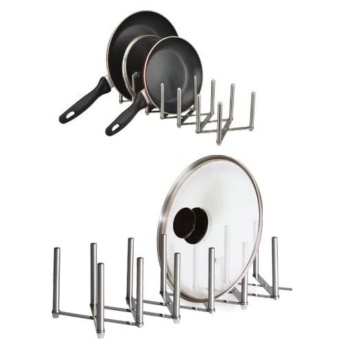 [A895] Rak Pengatur Tutup Panci Stainless Steel - Pot Lid Organizer