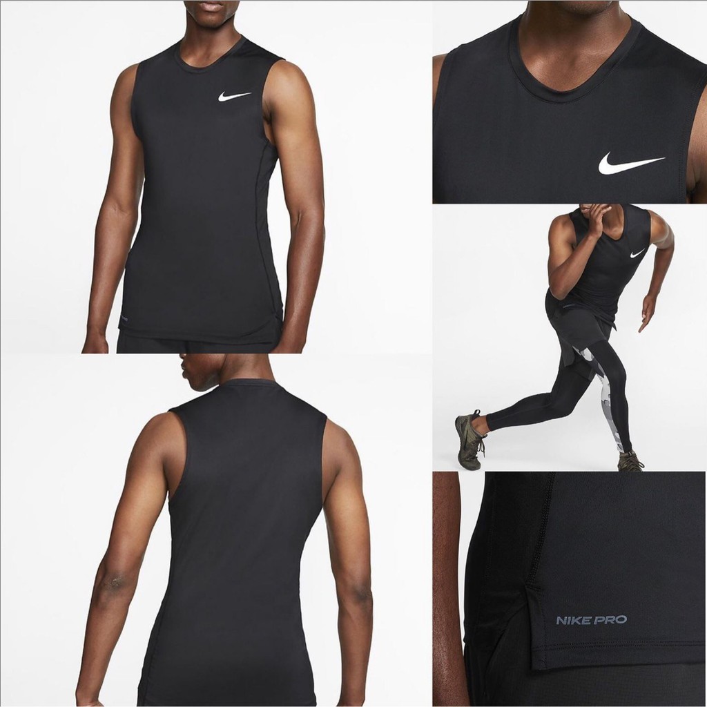 Nike Men's Pro Sleeveless Top Dri-Fit Black BV5601-010 Original 100%