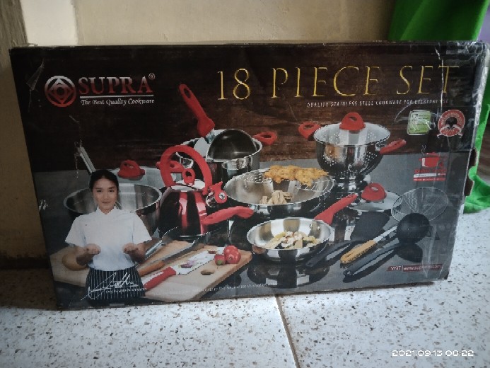 Panci 18 Supra Ori118- Panci Set 18pcs Stainless Steel With Ketel Su9918