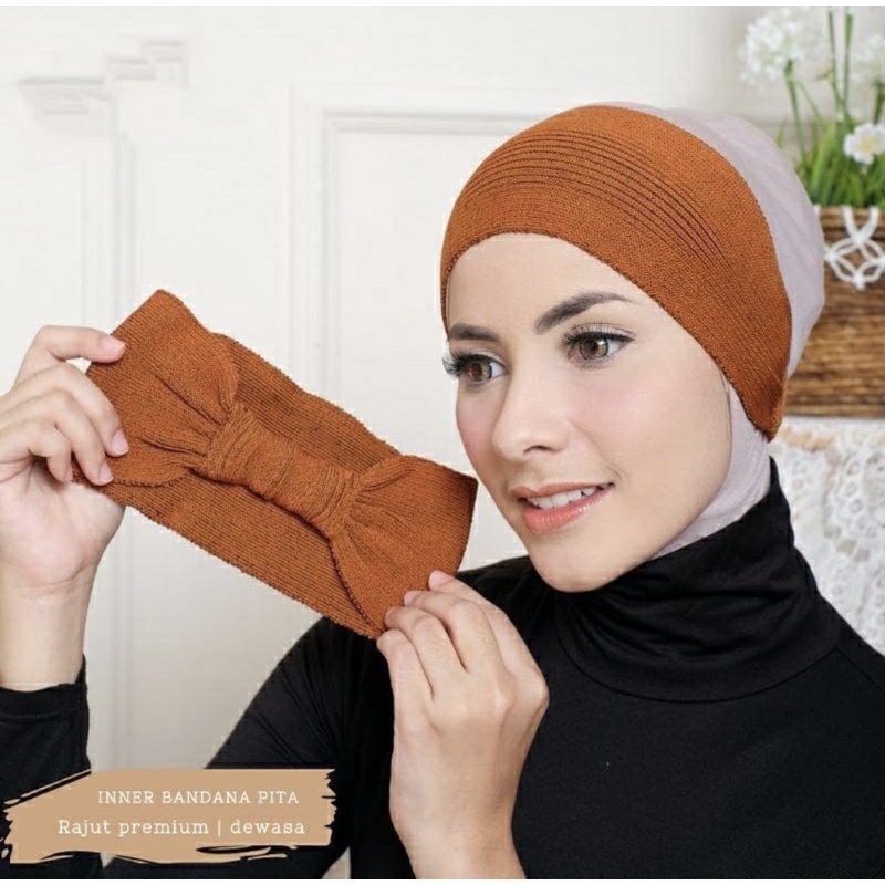 Ciput Bandana Rajut Pita di belakang , bahan premium Kualitas Butik dan Harga murah