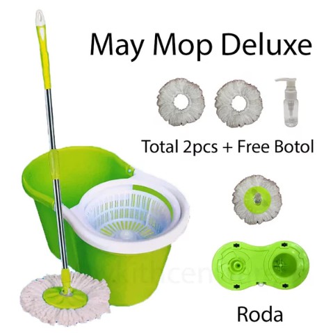 Vanstar with roda Magic Super mop spin mob pel putar 2 pcs set alat pel dan ember pembersih lantai 360 rotasi putaran