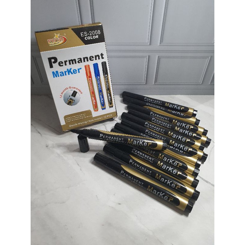 spidol permanen (1box=12pc)/permanent/spidol murah/marker permanent-HITAM